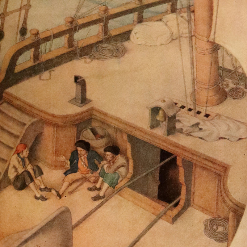 1927 Birdsall Binding - TREASURE ISLAND by Stevenson. First DULAC Illustrated Edition.