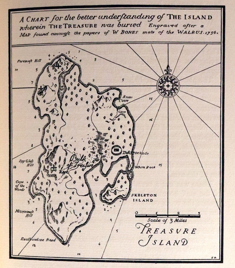 1927 Birdsall Binding - TREASURE ISLAND by Stevenson. First DULAC Illustrated Edition.