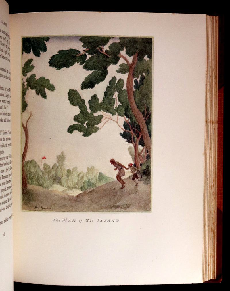 1927 Birdsall Binding - TREASURE ISLAND by Stevenson. First DULAC Illustrated Edition.