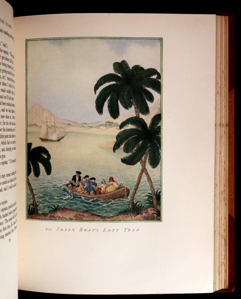 1927 Birdsall Binding - TREASURE ISLAND by Stevenson. First DULAC Illustrated Edition.