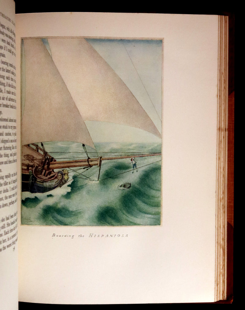 1927 Birdsall Binding - TREASURE ISLAND by Stevenson. First DULAC Illustrated Edition.