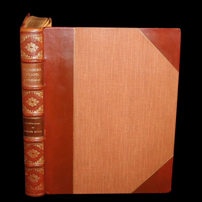 1927 Birdsall Binding - TREASURE ISLAND by Stevenson. First DULAC Illustrated Edition.