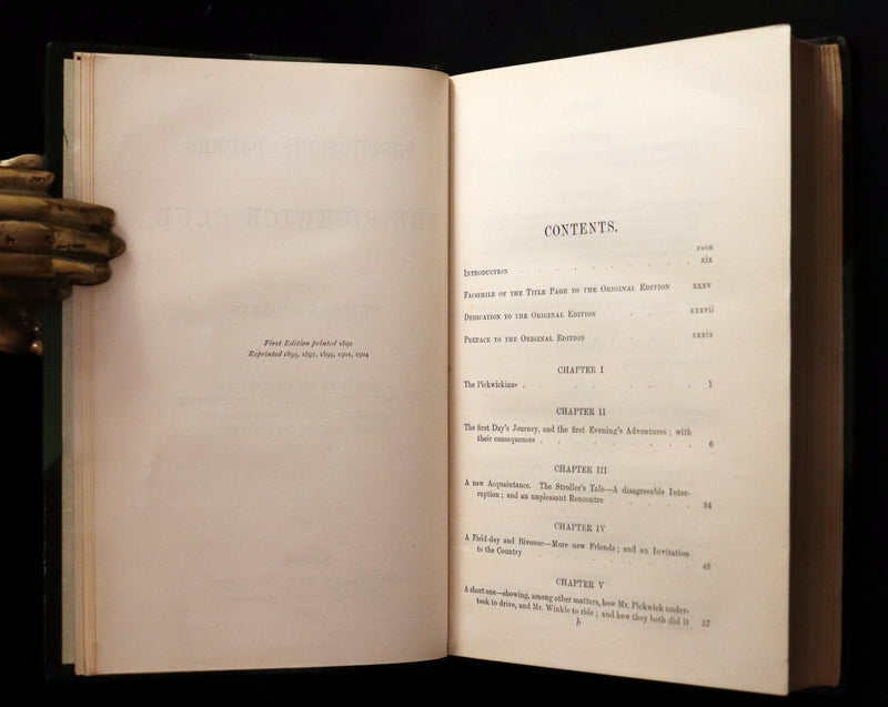 1904 Sangorski & Sutcliffe binding - Dickens' Posthumous Papers of the Pickwick Club.