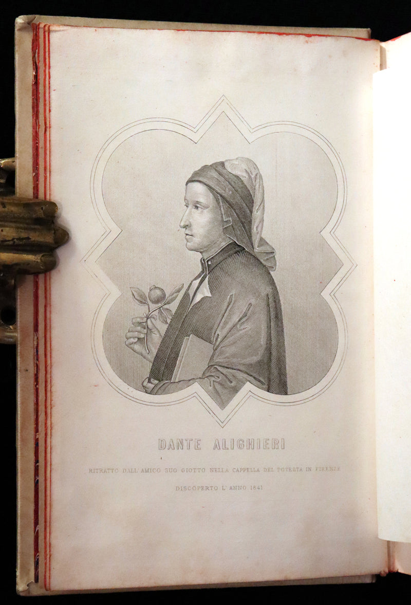 1886 Rare Italian Vellum Book - La Divina Commedia di DANTE ALIGHIERI - Divine Comedy.