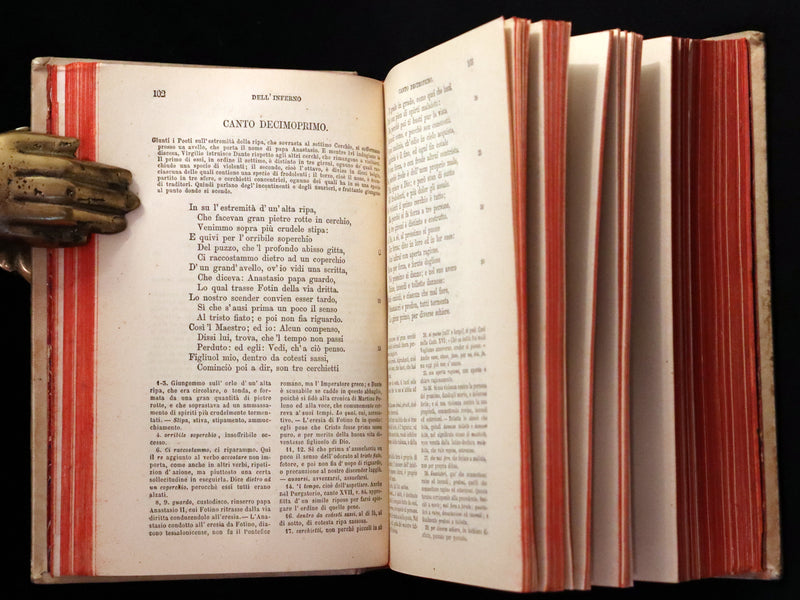 1886 Rare Italian Vellum Book - La Divina Commedia di DANTE ALIGHIERI - Divine Comedy.