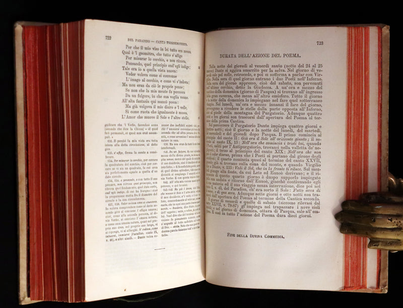 1886 Rare Italian Vellum Book - La Divina Commedia di DANTE ALIGHIERI - Divine Comedy.