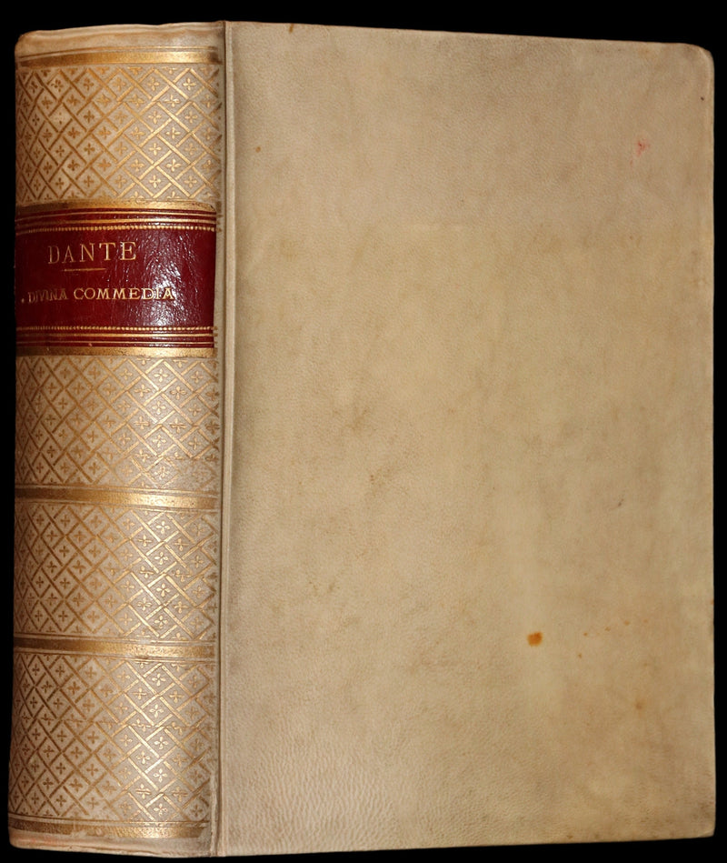 1886 Rare Italian Vellum Book - La Divina Commedia di DANTE ALIGHIERI - Divine Comedy.
