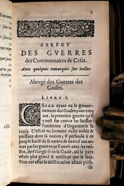 1641 Rare vellum French Book - Caesar Art of War - Le Parfait Capitaine by Duke of Rohan.