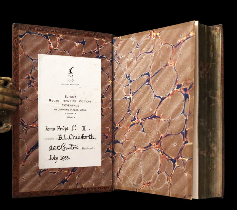 1930 Beautiful morocco binding - TREASURE ISLAND and KIDNAPPED by Stevenson. Illustrated.