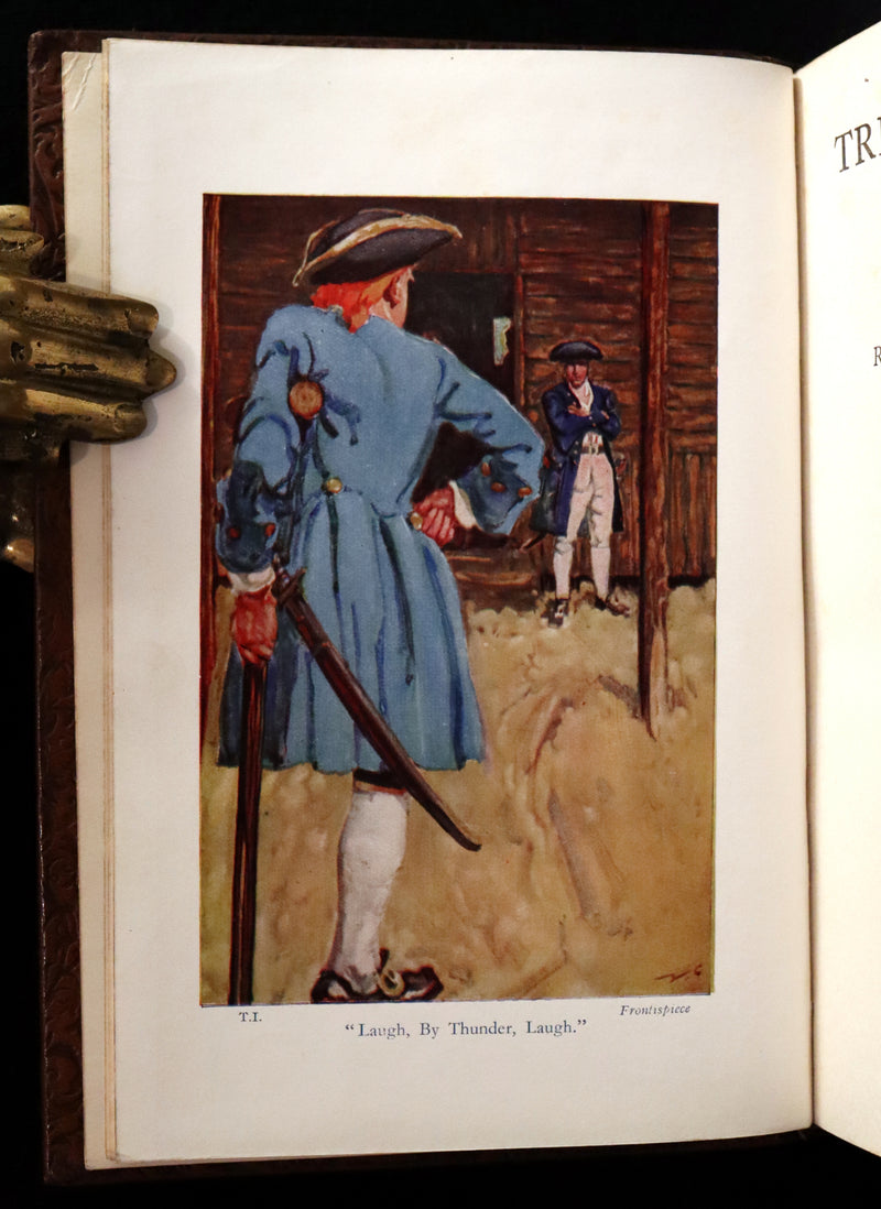 1930 Beautiful morocco binding - TREASURE ISLAND and KIDNAPPED by Stevenson. Illustrated.