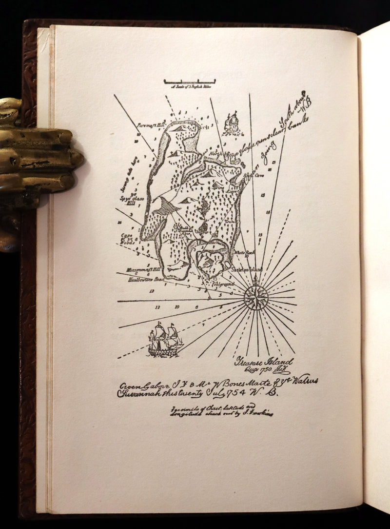 1930 Beautiful morocco binding - TREASURE ISLAND and KIDNAPPED by Stevenson. Illustrated.