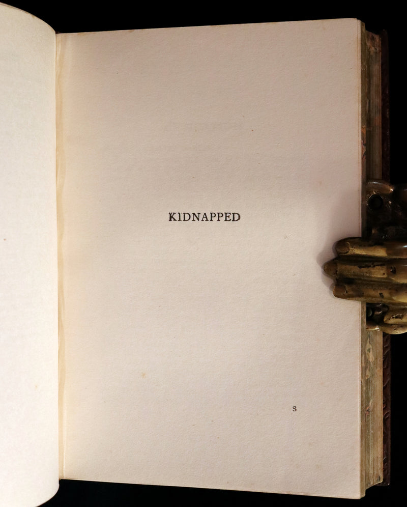 1930 Beautiful morocco binding - TREASURE ISLAND and KIDNAPPED by Stevenson. Illustrated.