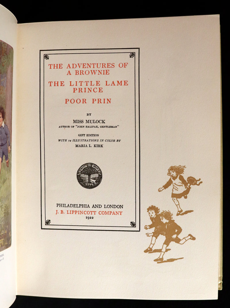 1922 First Gift Edition - Adventures of a Brownie by Miss Mulock & illustrated by Maria L. Kirk.