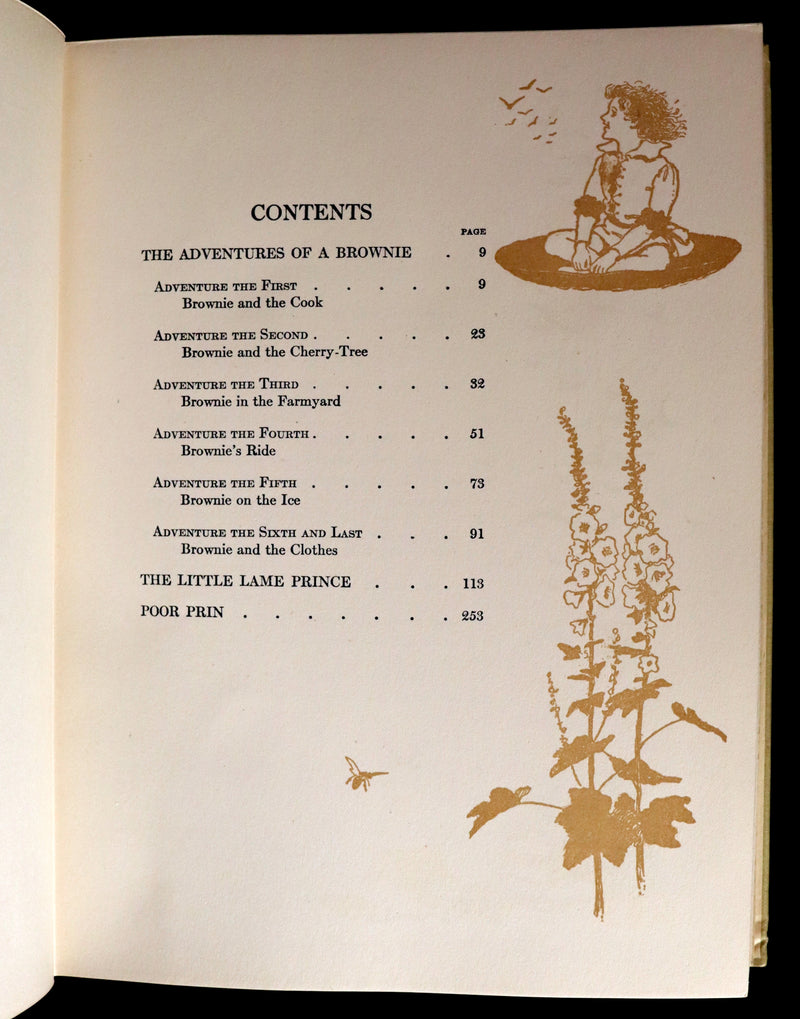 1922 First Gift Edition - Adventures of a Brownie by Miss Mulock & illustrated by Maria L. Kirk.