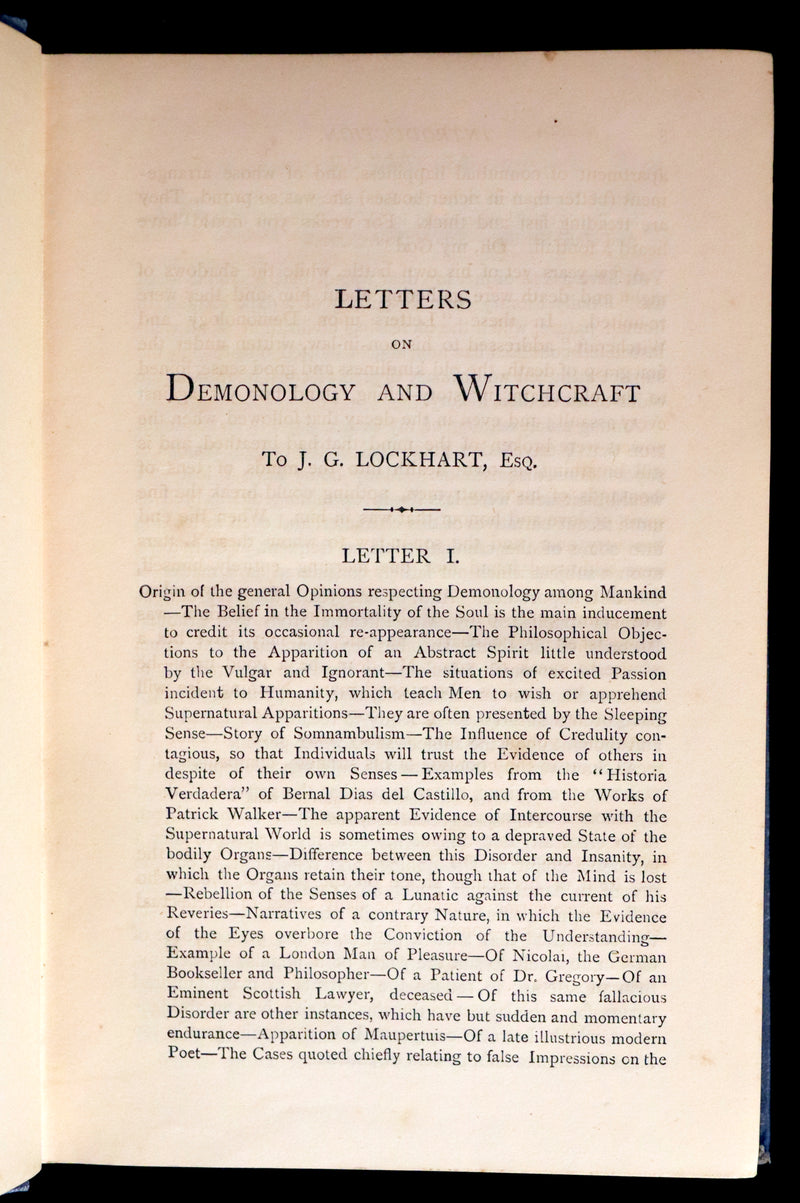 1884 Rare Edition  - Demonology & Witchcraft - WITCHES & FAIRIES by Sir Walter Scott. Kaïd Sir Harry Maclean Copy.