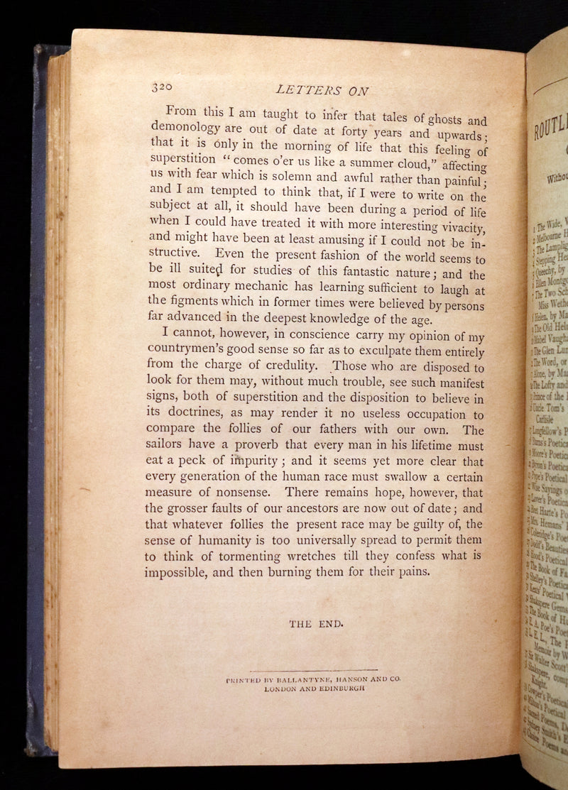 1884 Rare Edition  - Demonology & Witchcraft - WITCHES & FAIRIES by Sir Walter Scott. Kaïd Sir Harry Maclean Copy.