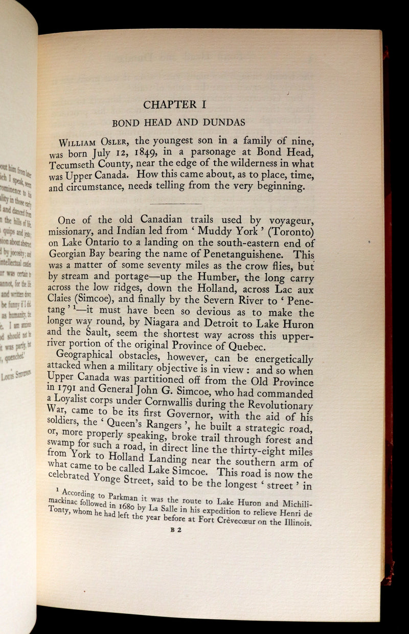 1925 Rare Medical biography set in a beautiful binding - The Life of Sir William Osler by Harvey Cushing.
