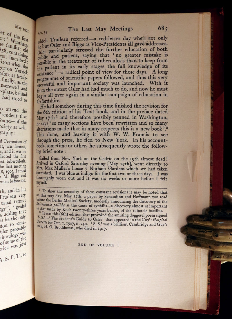 1925 Rare Medical biography set in a beautiful binding - The Life of Sir William Osler by Harvey Cushing.