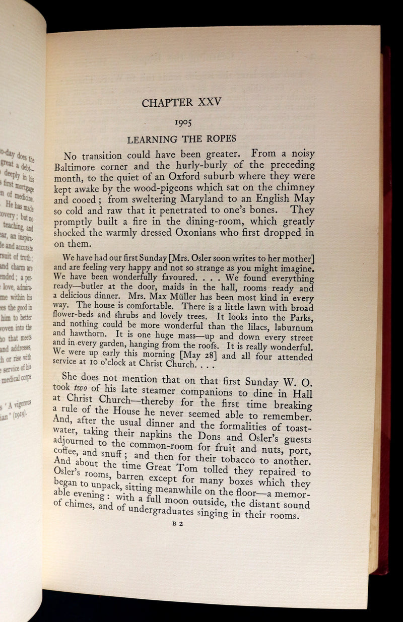 1925 Rare Medical biography set in a beautiful binding - The Life of Sir William Osler by Harvey Cushing.