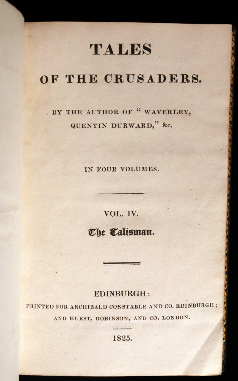 1825 Rare First Edition Book Set - TALES OF THE CRUSADERS (The Betrothed & The Talisman) by Sir Walter Scott.