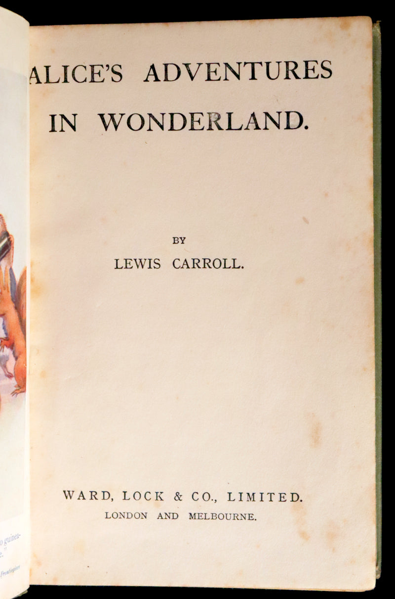 1920 Scarce Book -  Alice's Adventures in Wonderland with frontispiece by Margaret Tarrant.
