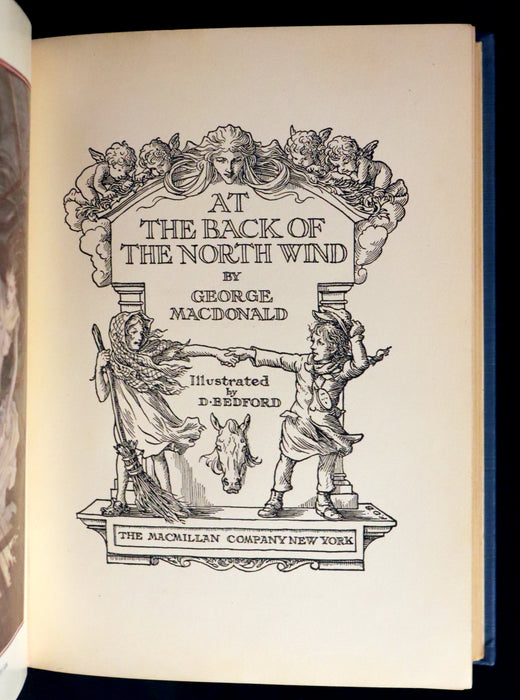 1924 First Edition Book - AT THE BACK OF THE NORTH WIND Illustrated by Francis Donkin Bedford.