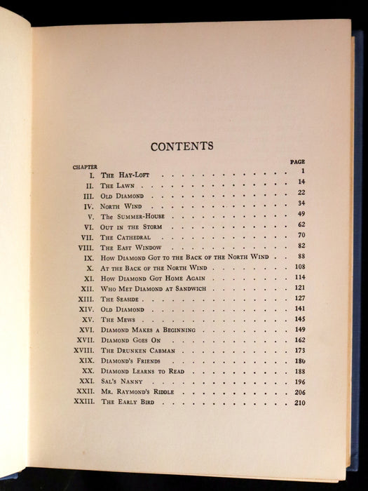 1924 First Edition Book - AT THE BACK OF THE NORTH WIND Illustrated by Francis Donkin Bedford.