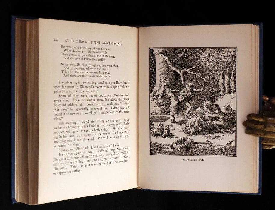 1924 First Edition Book - AT THE BACK OF THE NORTH WIND Illustrated by Francis Donkin Bedford.