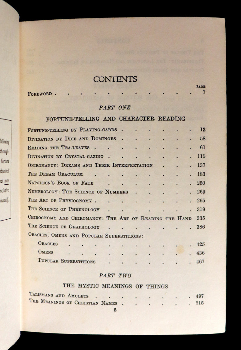 1935 Scarce with Dust Jacket -The Complete Book of Fortune, Occult Sciences & Methods Of Divination.