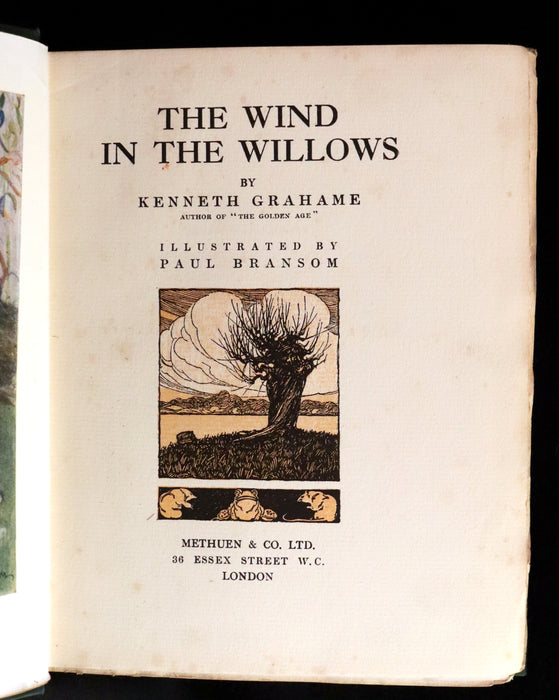 1913 First Edition illustrated by Paul BRANSOM - The WIND IN THE WILLOWS by K. Grahame.