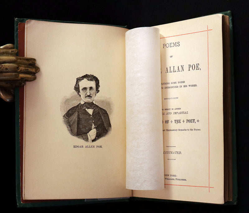 1882 Rare Book - Poems of EDGAR ALLAN POE with a full and impartial Memoir of the Poet.