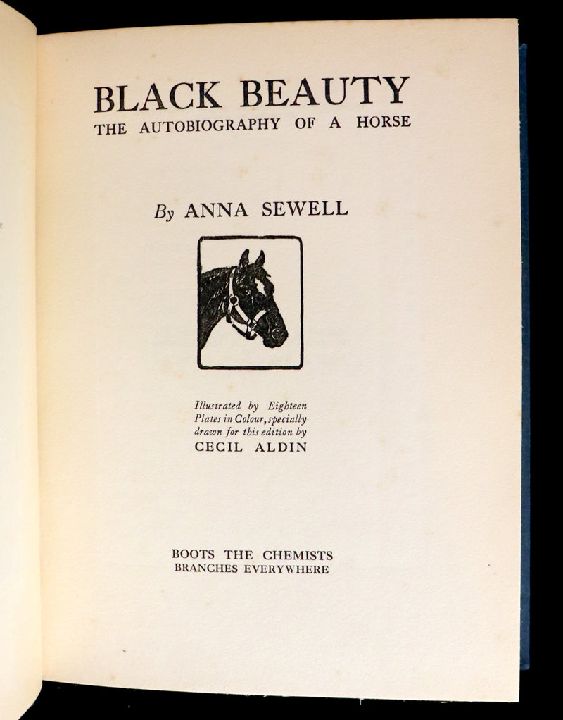 1930 Rare Illustrated Edition by Cecil ALDIN - BLACK BEAUTY, Autobiography of a Horse by A. Sewell.