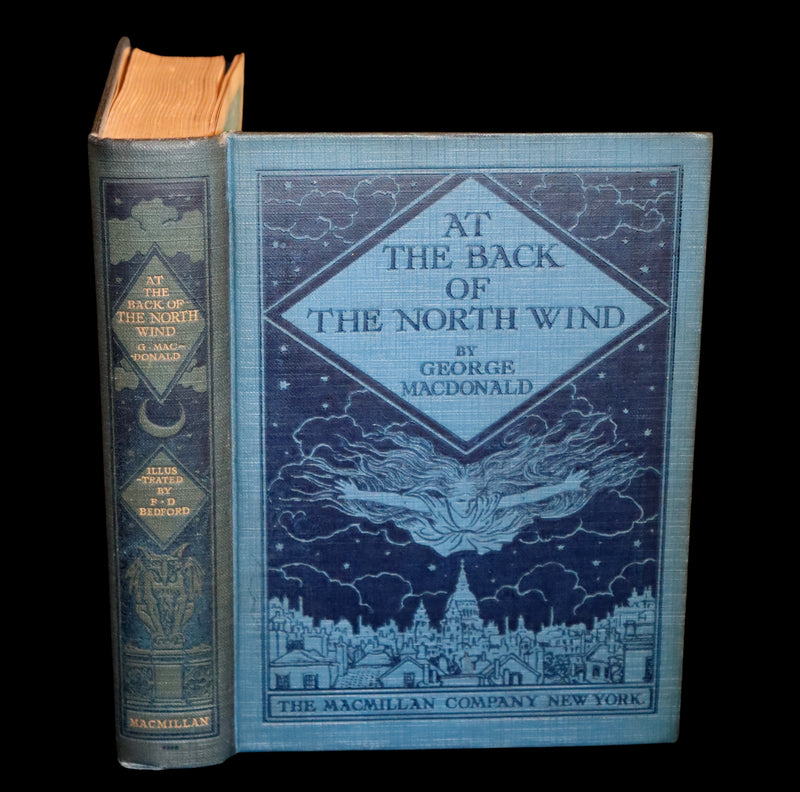 1924 Rare First Edition - AT THE BACK OF THE NORTH WIND Illustrated by Francis Donkin Bedford.