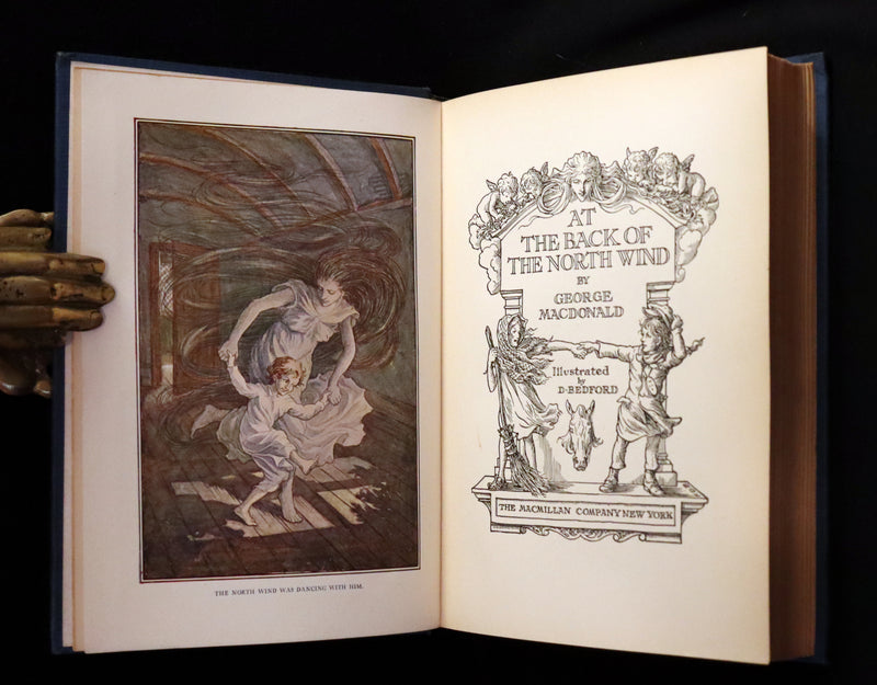 1924 Rare First Edition - AT THE BACK OF THE NORTH WIND Illustrated by Francis Donkin Bedford.