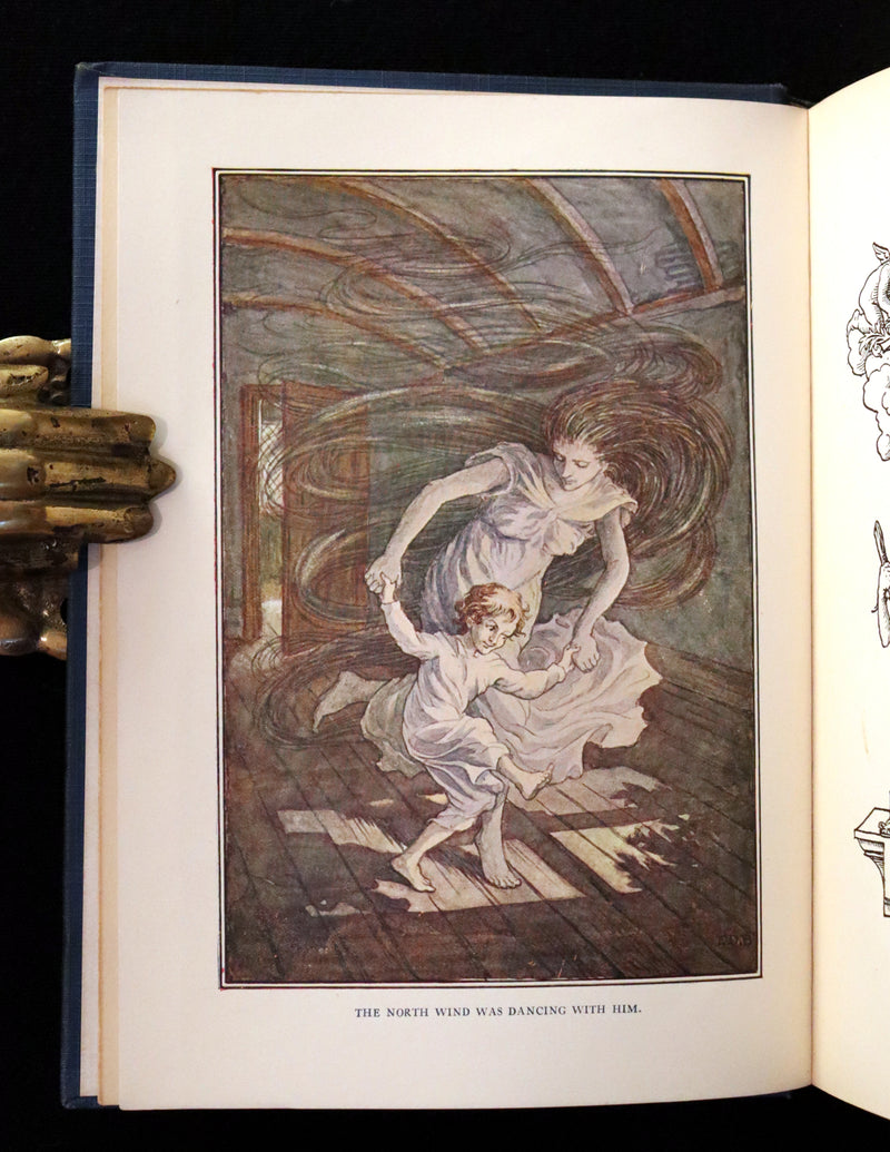 1924 Rare First Edition - AT THE BACK OF THE NORTH WIND Illustrated by Francis Donkin Bedford.
