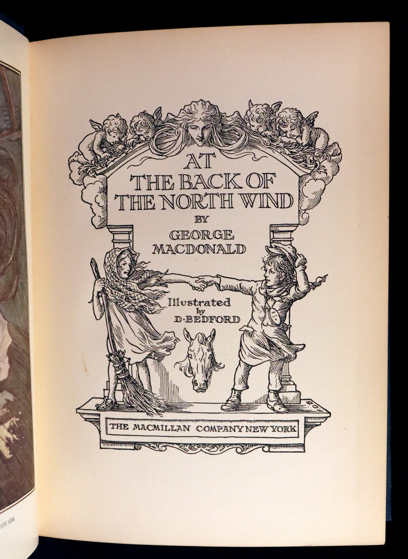 1924 Rare First Edition - AT THE BACK OF THE NORTH WIND Illustrated by Francis Donkin Bedford.
