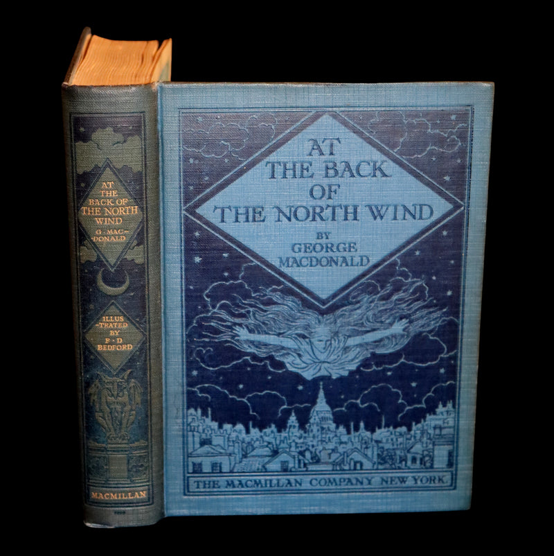 1924 Rare First Edition - AT THE BACK OF THE NORTH WIND Illustrated by Francis Donkin Bedford.