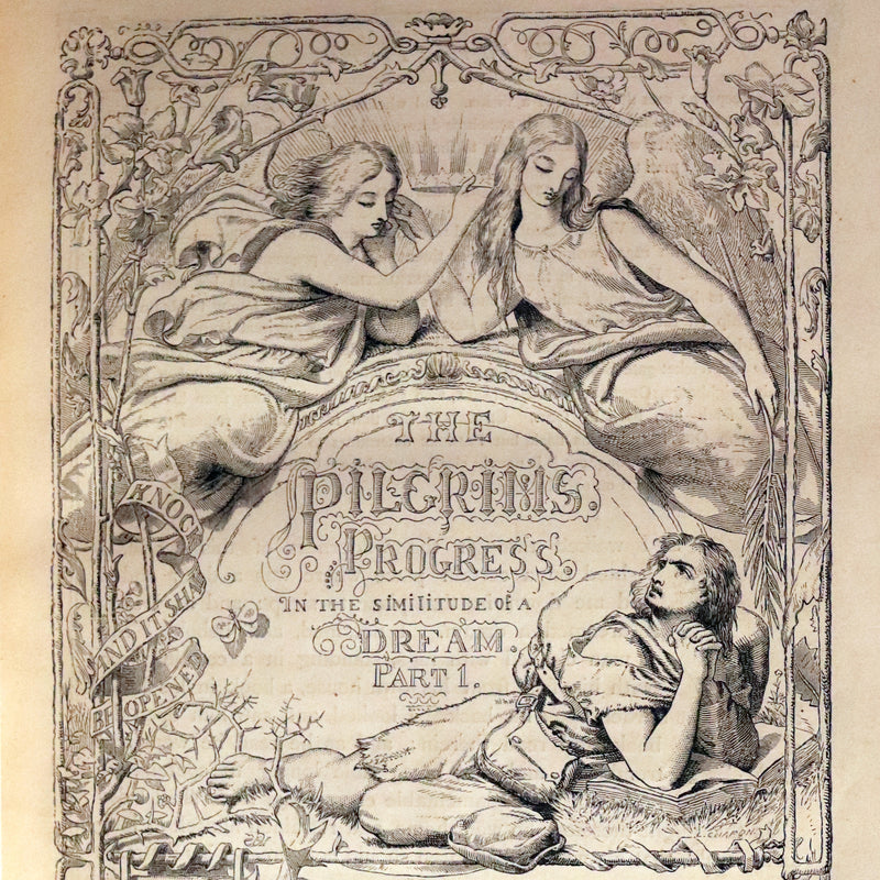 1870 Rare Victorian Book - The Pilgrim's Progress illustrated by Henry Courtney Selous & M. Paolo Priolo.