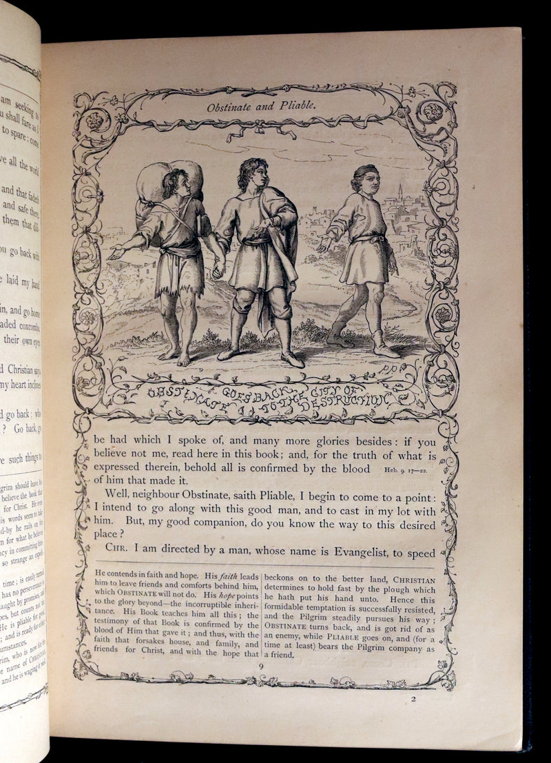 1870 Rare Victorian Book - The Pilgrim's Progress illustrated by Henry Courtney Selous & M. Paolo Priolo.