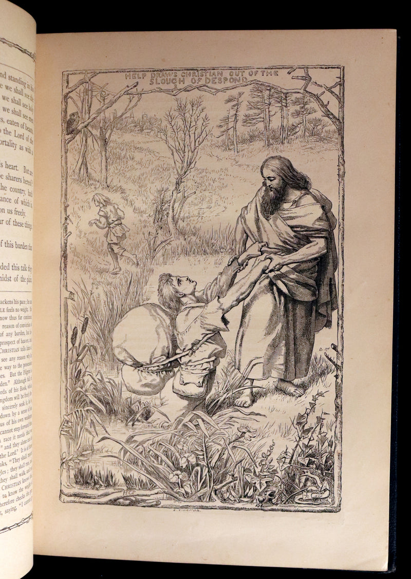 1870 Rare Victorian Book - The Pilgrim's Progress illustrated by Henry Courtney Selous & M. Paolo Priolo.