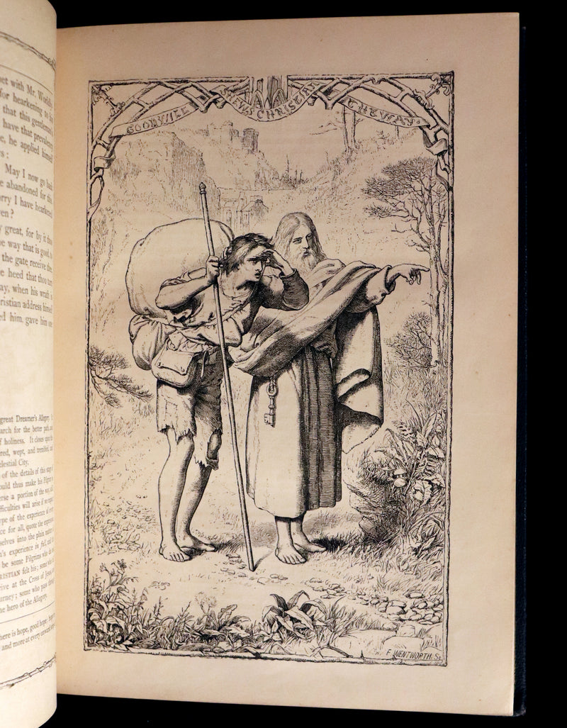 1870 Rare Victorian Book - The Pilgrim's Progress illustrated by Henry Courtney Selous & M. Paolo Priolo.