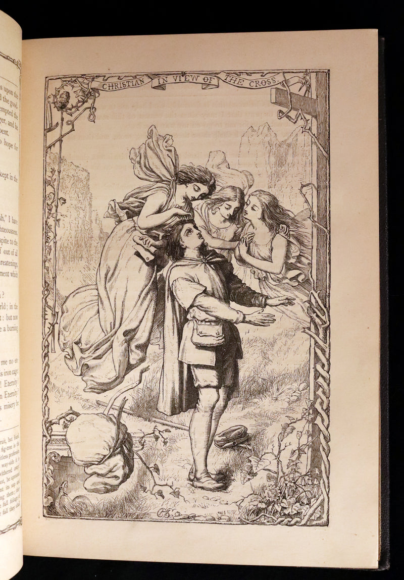 1870 Rare Victorian Book - The Pilgrim's Progress illustrated by Henry Courtney Selous & M. Paolo Priolo.