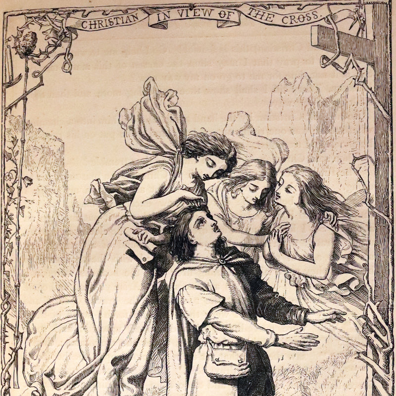 1870 Rare Victorian Book - The Pilgrim's Progress illustrated by Henry Courtney Selous & M. Paolo Priolo.