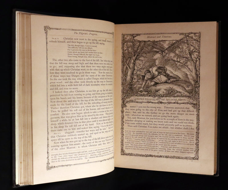 1870 Rare Victorian Book - The Pilgrim's Progress illustrated by Henry Courtney Selous & M. Paolo Priolo.