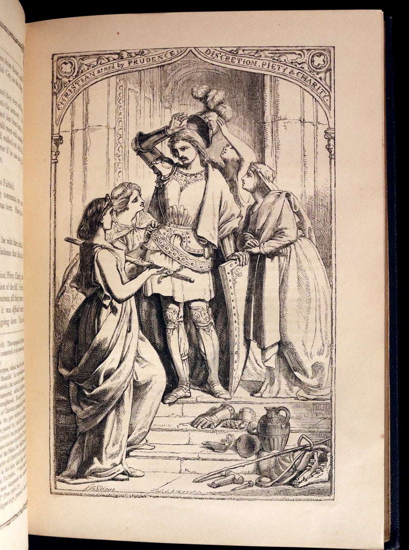 1870 Rare Victorian Book - The Pilgrim's Progress illustrated by Henry Courtney Selous & M. Paolo Priolo.