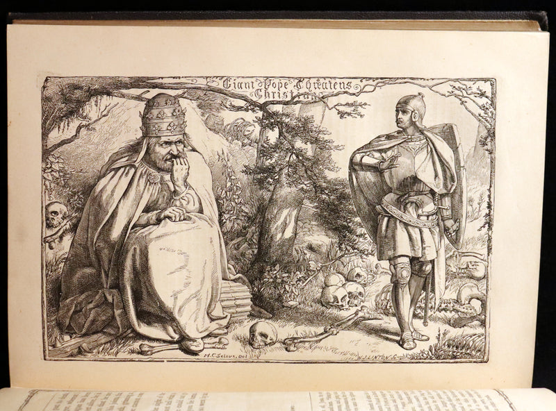 1870 Rare Victorian Book - The Pilgrim's Progress illustrated by Henry Courtney Selous & M. Paolo Priolo.