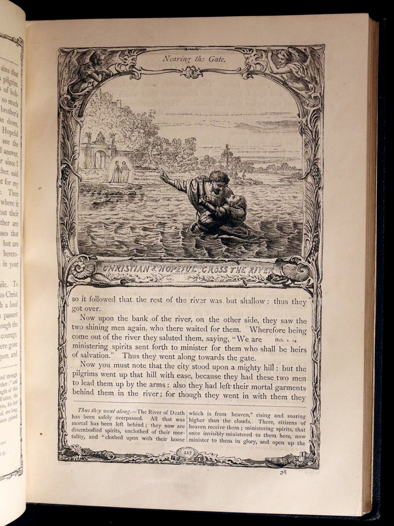 1870 Rare Victorian Book - The Pilgrim's Progress illustrated by Henry Courtney Selous & M. Paolo Priolo.
