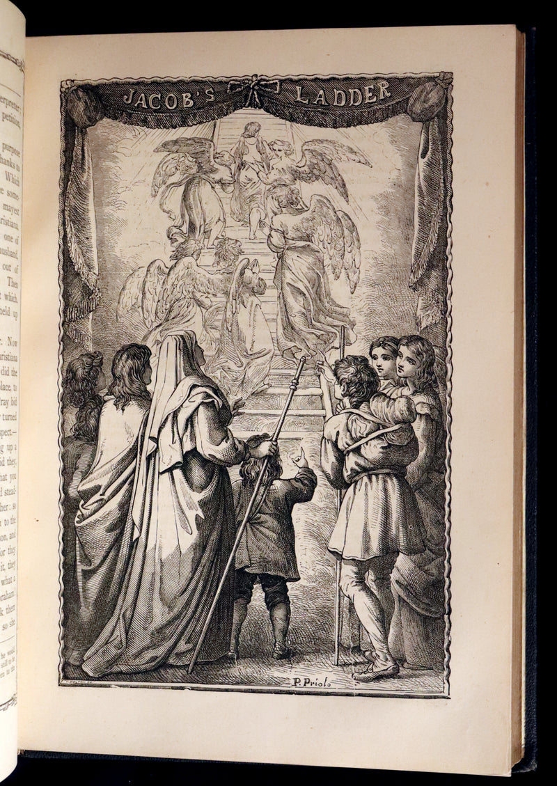 1870 Rare Victorian Book - The Pilgrim's Progress illustrated by Henry Courtney Selous & M. Paolo Priolo.