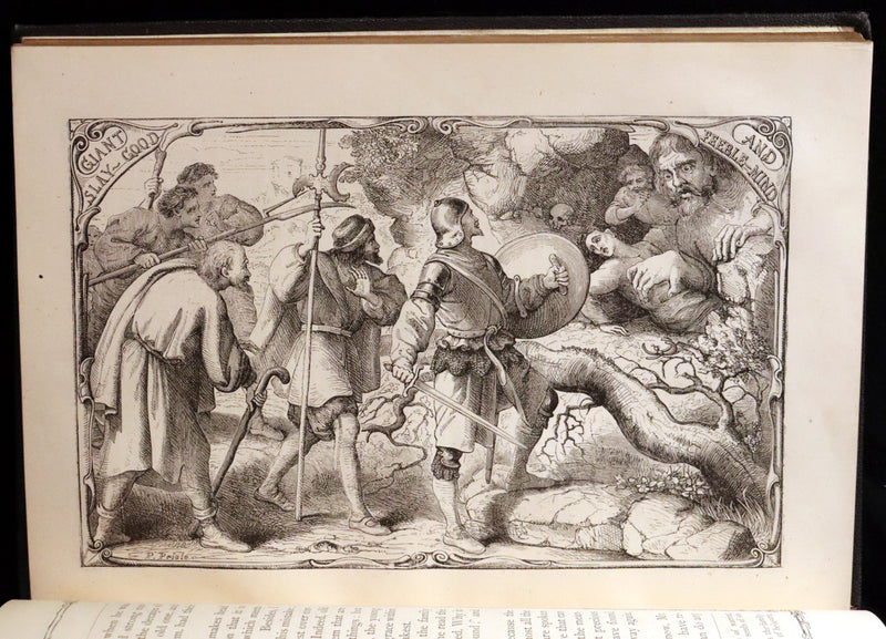 1870 Rare Victorian Book - The Pilgrim's Progress illustrated by Henry Courtney Selous & M. Paolo Priolo.