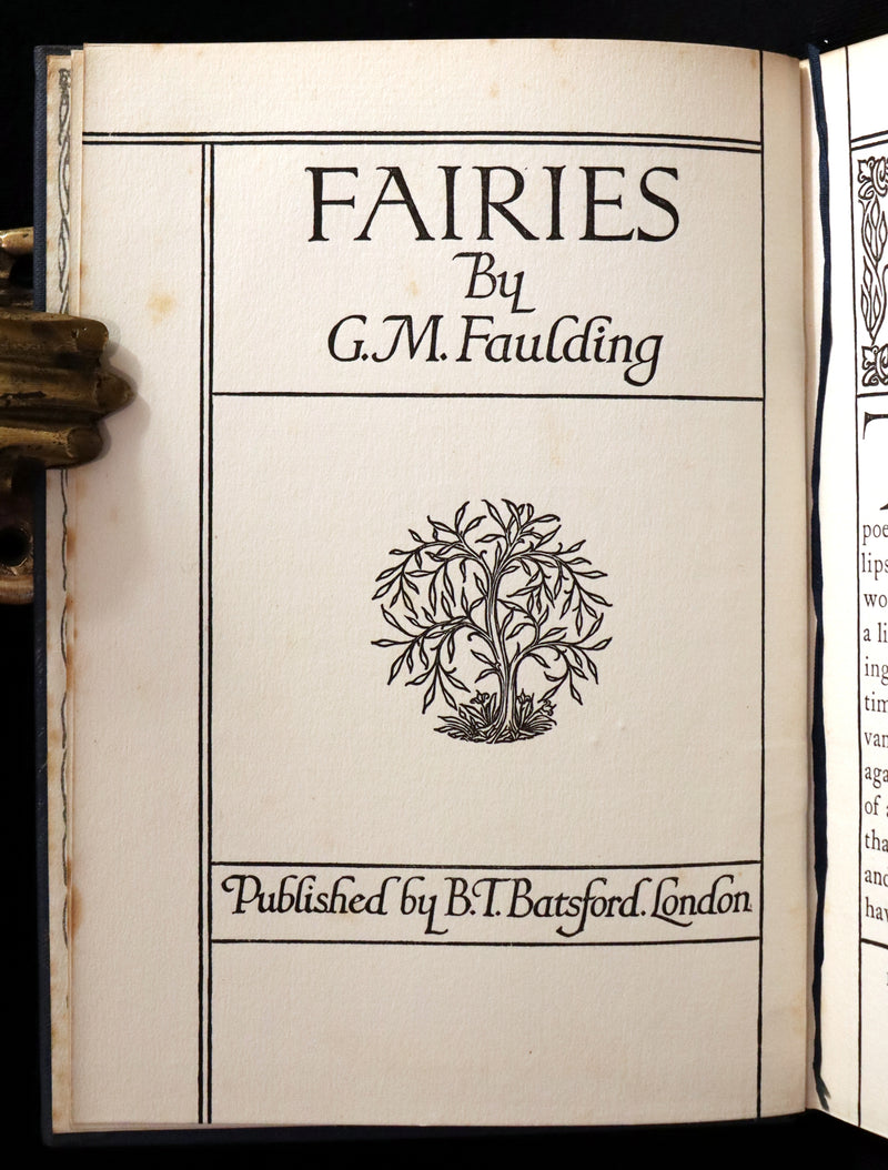1913 Rare Book - FAIRIES by G.M. Faulding being A Fellowship Book. First Edition.